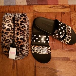 "PINK" Slides and Make-Up Bag Bundle